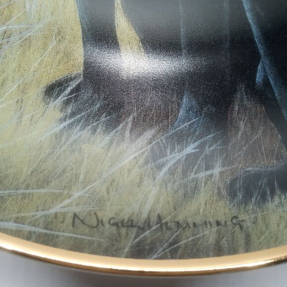 Franklin Mint Sporting Companions Plate By Nigel Hemming Black Labrador Retriers - Picture 4 of 8